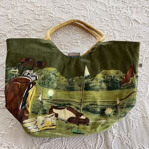 Canvas Golf Tote Bag in Olive Green by